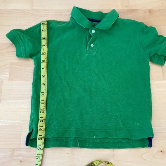 🎉 5 for $20 🎉 Gap Kids Pique Polo Green Cotton Short Sleeve Boys 5 - Picture 4 of 4